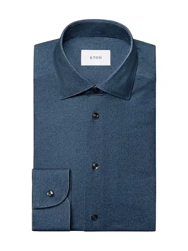 Eton Men's Slim-Fit 4Flex Stretch-Cotton Shirt - Navy | Thumbnail 1 Eton Men's Slim-Fit 4Flex Stretch-Cotton Shirt - Navy | Thumbnail 1