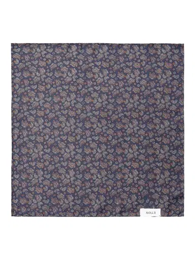 Eton Men's Medallion Double Print Silk Pocket Square | Thumbnail 3 Eton Men's Medallion Double Print Silk Pocket Square | Thumbnail 3