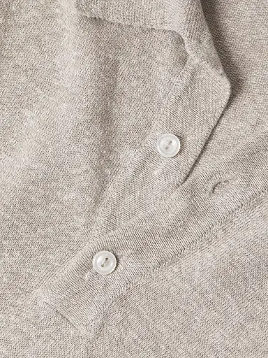 Eton Men's Linen-Cotton Woven Polo Shirt - Beige | Thumbnail 6 Eton Men's Linen-Cotton Woven Polo Shirt - Beige | Thumbnail 6