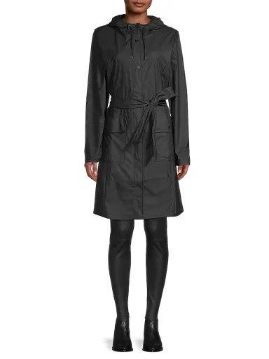 Rains Women's Curve Hooded Rain Jacket - Black - Size XL | Thumbnail 3 Rains Women's Curve Hooded Rain Jacket - Black - Size XL | Thumbnail 3