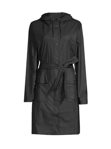 Rains Women's Curve Hooded Rain Jacket - Black - Size XL | Thumbnail 1 Rains Women's Curve Hooded Rain Jacket - Black - Size XL | Thumbnail 1