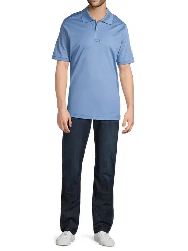 Eton Men's Cotton Piqué Polo Shirt - Blue | Thumbnail 2 Eton Men's Cotton Piqué Polo Shirt - Blue | Thumbnail 2