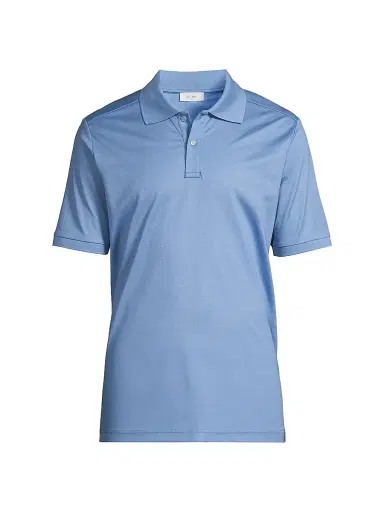 Eton Men's Cotton Piqué Polo Shirt - Blue | Thumbnail 1 Eton Men's Cotton Piqué Polo Shirt - Blue | Thumbnail 1