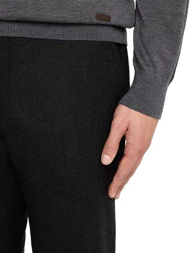 Eton Men's Merino Wool Polo Sweater - Dark Grey | Thumbnail 5 Eton Men's Merino Wool Polo Sweater - Dark Grey | Thumbnail 5