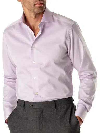Eton Men's Slim-Fit Twill Dress Shirt - Lavendar | Thumbnail 2 Eton Men's Slim-Fit Twill Dress Shirt - Lavendar | Thumbnail 2