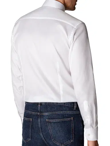 Eton Men's Contemporary-Fit Twill Dress Shirt - White - Size 15 | Thumbnail 3 Eton Men's Contemporary-Fit Twill Dress Shirt - White - Size 15 | Thumbnail 3