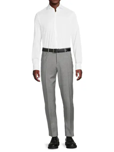 Canali Men's Jersey Sport Shirt - White | Thumbnail 2 Canali Men's Jersey Sport Shirt - White | Thumbnail 2