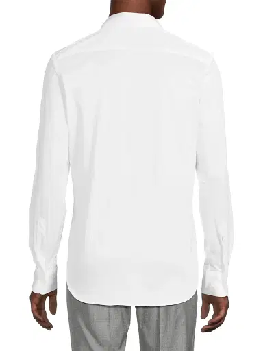 Canali Men's Jersey Sport Shirt - White | Thumbnail 5 Canali Men's Jersey Sport Shirt - White | Thumbnail 5