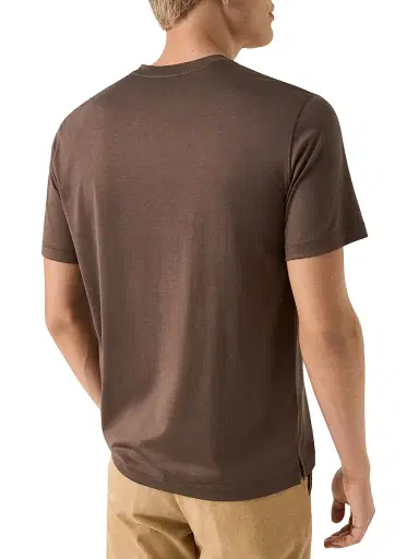 Eton Men's Cotton-Silk Crewneck T-Shirt - Brown - Size XXL | Thumbnail 3 Eton Men's Cotton-Silk Crewneck T-Shirt - Brown - Size XXL | Thumbnail 3