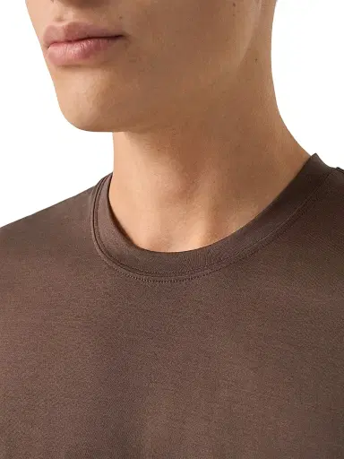 Eton Men's Cotton-Silk Crewneck T-Shirt - Brown - Size XXL | Thumbnail 4 Eton Men's Cotton-Silk Crewneck T-Shirt - Brown - Size XXL | Thumbnail 4
