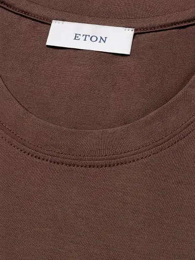 Eton Men's Cotton-Silk Crewneck T-Shirt - Brown - Size XXL | Thumbnail 6 Eton Men's Cotton-Silk Crewneck T-Shirt - Brown - Size XXL | Thumbnail 6