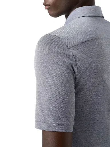 Eton Men's Jaquard Filo Di Scozia Polo Shirt - Blue | Thumbnail 5 Eton Men's Jaquard Filo Di Scozia Polo Shirt - Blue | Thumbnail 5