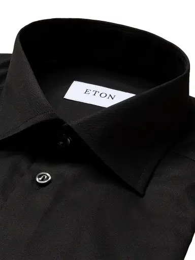 Eton Men's Classic-Fit Cotton Twill Shirt - Black - Size 20 | Thumbnail 3 Eton Men's Classic-Fit Cotton Twill Shirt - Black - Size 20 | Thumbnail 3