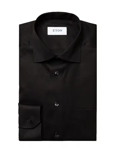 Eton Men's Classic-Fit Cotton Twill Shirt - Black - Size 20 | Thumbnail 1 Eton Men's Classic-Fit Cotton Twill Shirt - Black - Size 20 | Thumbnail 1