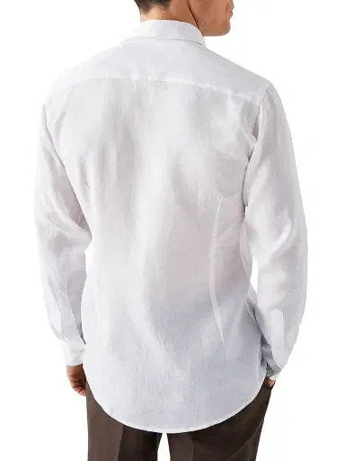 Eton Men's Contemporary-Fit Linen Shirt - White | Thumbnail 5 Eton Men's Contemporary-Fit Linen Shirt - White | Thumbnail 5