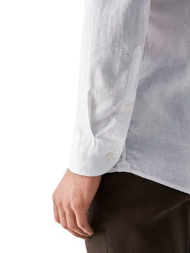 Eton Men's Contemporary-Fit Linen Shirt - White | Thumbnail 6 Eton Men's Contemporary-Fit Linen Shirt - White | Thumbnail 6