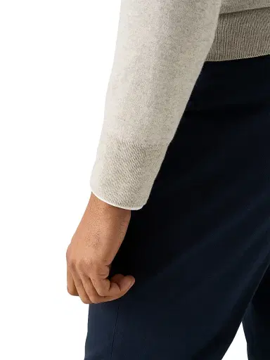 Eton Men's Cotton-Cashmere Fine Weave Quarter-Zip Sweater - Beige | Thumbnail 5 Eton Men's Cotton-Cashmere Fine Weave Quarter-Zip Sweater - Beige | Thumbnail 5