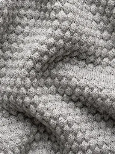 Eton Men's Popcorn-Stitch Cotton Crewneck Sweater - Grey | Thumbnail 3 Eton Men's Popcorn-Stitch Cotton Crewneck Sweater - Grey | Thumbnail 3