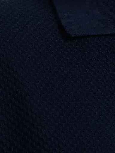 Canali Men's Piqué-Stitch Cotton Polo Shirt - Navy | Thumbnail 7 Canali Men's Piqué-Stitch Cotton Polo Shirt - Navy | Thumbnail 7