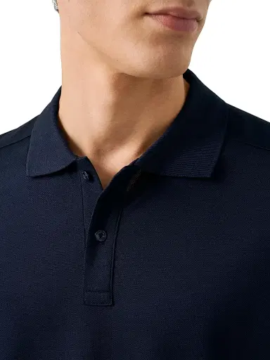 Eton Men's Cotton Piqué Polo Shirt - Navy | Thumbnail 4 Eton Men's Cotton Piqué Polo Shirt - Navy | Thumbnail 4