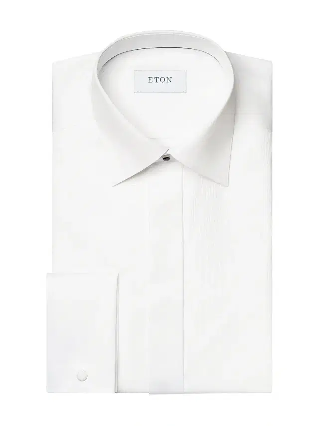 Men's Slim-Fit Striped Cotton Evening Shirt - White Men's Slim-Fit Striped Cotton Evening Shirt - White