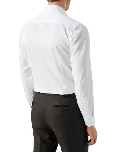 Eton Men's Slim-Fit Elevated Twill Shirt - White - Size 17.5 | Thumbnail 4 Eton Men's Slim-Fit Elevated Twill Shirt - White - Size 17.5 | Thumbnail 4