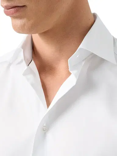 Eton Men's Slim-Fit Elevated Twill Shirt - White - Size 17.5 | Thumbnail 5 Eton Men's Slim-Fit Elevated Twill Shirt - White - Size 17.5 | Thumbnail 5