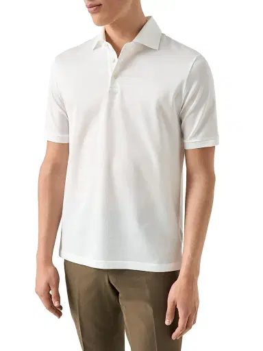Eton Men's Jaquard Filo Di Scozia Polo Shirt - White - Size XXL | Thumbnail 2 Eton Men's Jaquard Filo Di Scozia Polo Shirt - White - Size XXL | Thumbnail 2