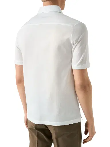 Eton Men's Jaquard Filo Di Scozia Polo Shirt - White - Size XXL | Thumbnail 3 Eton Men's Jaquard Filo Di Scozia Polo Shirt - White - Size XXL | Thumbnail 3