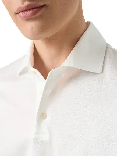 Eton Men's Jaquard Filo Di Scozia Polo Shirt - White - Size XXL | Thumbnail 4 Eton Men's Jaquard Filo Di Scozia Polo Shirt - White - Size XXL | Thumbnail 4