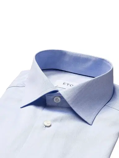 Eton Men's Cotton-Twill Slim-Fit Dress Shirt - Blue | Thumbnail 2 Eton Men's Cotton-Twill Slim-Fit Dress Shirt - Blue | Thumbnail 2