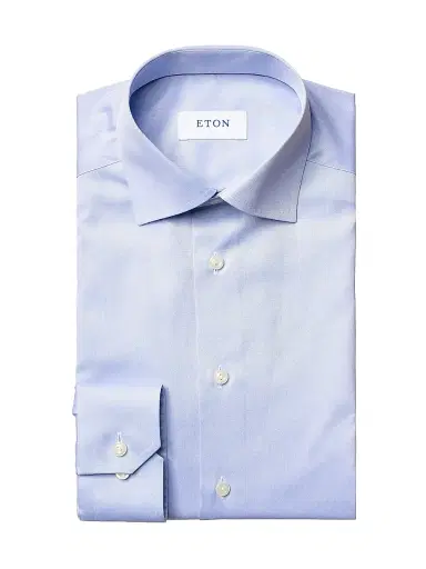 Eton Men's Cotton-Twill Slim-Fit Dress Shirt - Blue | Thumbnail 1 Eton Men's Cotton-Twill Slim-Fit Dress Shirt - Blue | Thumbnail 1