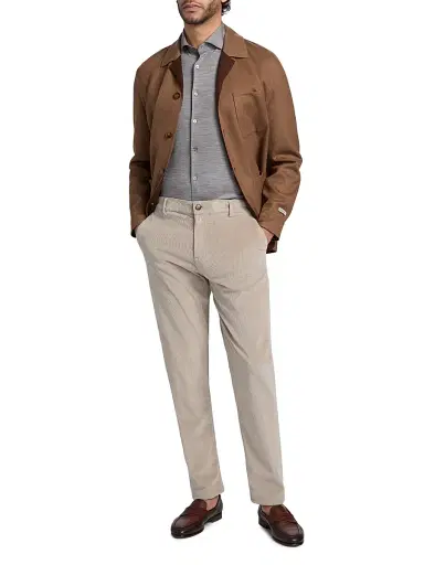 Canali Men's Jersey Sport Shirt - Grey | Thumbnail 2 Canali Men's Jersey Sport Shirt - Grey | Thumbnail 2
