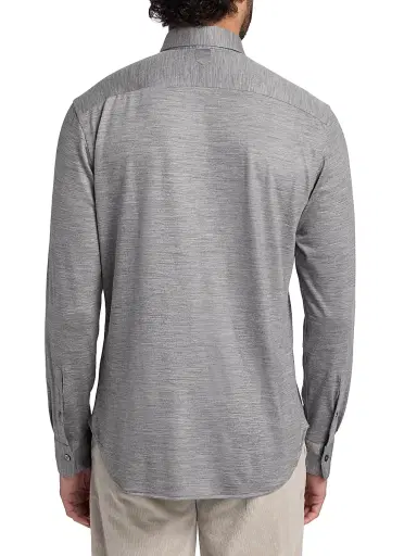 Canali Men's Jersey Sport Shirt - Grey | Thumbnail 5 Canali Men's Jersey Sport Shirt - Grey | Thumbnail 5