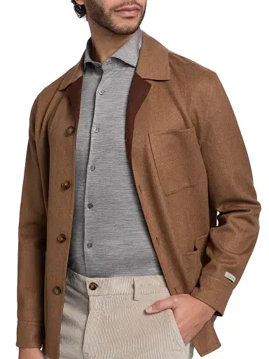 Canali Men's Jersey Sport Shirt - Grey | Thumbnail 6 Canali Men's Jersey Sport Shirt - Grey | Thumbnail 6