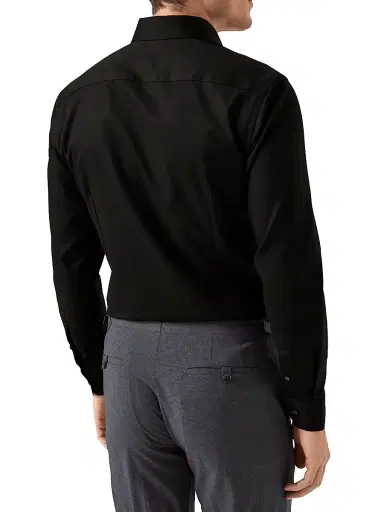 Eton Men's Cotton-Twill Contemporary-Fit Dress Shirt - Black | Thumbnail 4 Eton Men's Cotton-Twill Contemporary-Fit Dress Shirt - Black | Thumbnail 4