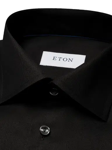 Eton Men's Cotton-Twill Contemporary-Fit Dress Shirt - Black | Thumbnail 5 Eton Men's Cotton-Twill Contemporary-Fit Dress Shirt - Black | Thumbnail 5