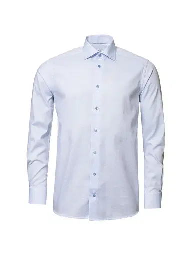 Eton Men's Slim-Fit Textured Solid Shirt - Blue | Thumbnail 3 Eton Men's Slim-Fit Textured Solid Shirt - Blue | Thumbnail 3
