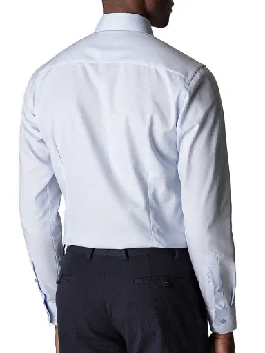 Eton Men's Slim-Fit Textured Solid Shirt - Blue | Thumbnail 4 Eton Men's Slim-Fit Textured Solid Shirt - Blue | Thumbnail 4