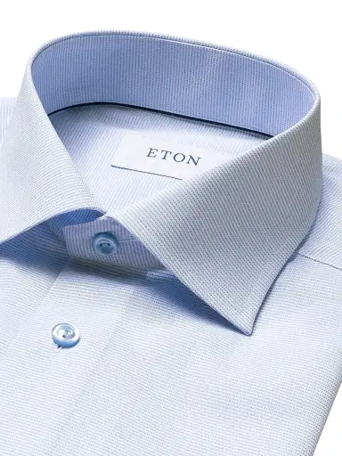 Eton Men's Slim-Fit Textured Solid Shirt - Blue | Thumbnail 5 Eton Men's Slim-Fit Textured Solid Shirt - Blue | Thumbnail 5