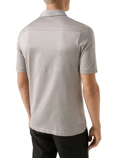 Eton Men's Jaquard Filo Di Scozia Polo Shirt - Beige | Thumbnail 3 Eton Men's Jaquard Filo Di Scozia Polo Shirt - Beige | Thumbnail 3