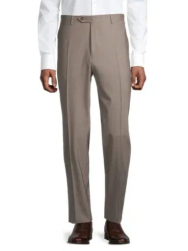 Canali Men's Stretch Wool Trousers - Light Brown - Size 32 | Thumbnail 3 Canali Men's Stretch Wool Trousers - Light Brown - Size 32 | Thumbnail 3