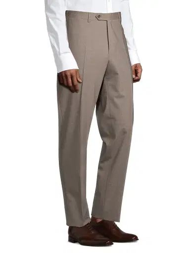 Canali Men's Stretch Wool Trousers - Light Brown - Size 32 | Thumbnail 4 Canali Men's Stretch Wool Trousers - Light Brown - Size 32 | Thumbnail 4