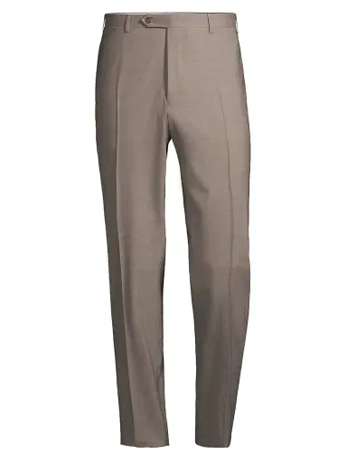 Canali Men's Stretch Wool Trousers - Light Brown - Size 32 | Thumbnail 1 Canali Men's Stretch Wool Trousers - Light Brown - Size 32 | Thumbnail 1