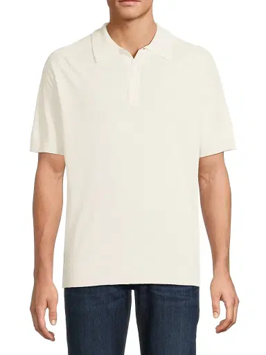 Eton Men's Linen-Cotton Woven Polo Shirt - Cream | Thumbnail 3 Eton Men's Linen-Cotton Woven Polo Shirt - Cream | Thumbnail 3