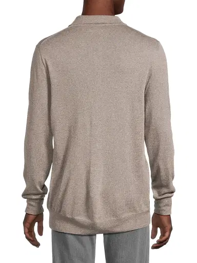 Canali Men's Heathered Merino Wool Modern-Fit Polo Shirt | Thumbnail 5 Canali Men's Heathered Merino Wool Modern-Fit Polo Shirt | Thumbnail 5