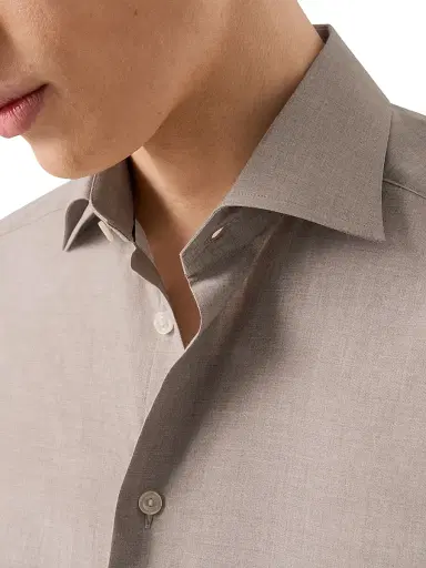 Eton Men's Contemporary-Fit Melange Solid Button-Front Shirt | Thumbnail 5 Eton Men's Contemporary-Fit Melange Solid Button-Front Shirt | Thumbnail 5