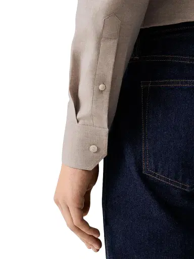Eton Men's Contemporary-Fit Melange Solid Button-Front Shirt | Thumbnail 6 Eton Men's Contemporary-Fit Melange Solid Button-Front Shirt | Thumbnail 6