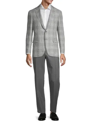 Canali Men's Stretch Wool Trousers - Grey | Thumbnail 2 Canali Men's Stretch Wool Trousers - Grey | Thumbnail 2