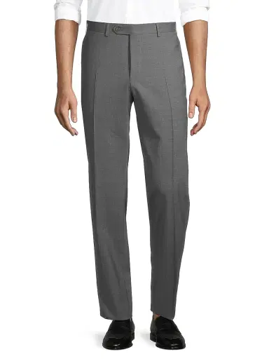 Canali Men's Stretch Wool Trousers - Grey | Thumbnail 3 Canali Men's Stretch Wool Trousers - Grey | Thumbnail 3